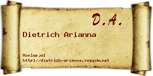 Dietrich Arianna névjegykártya